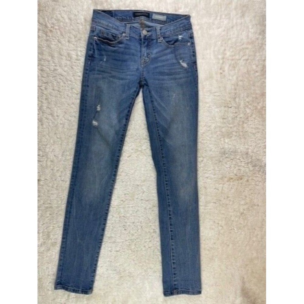 Aeropostale Size 2 Womens Jeans Skinny Stretch Low Rise Med Wash Distress